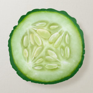 Slice Of Pickle Cucumber Round Cushion