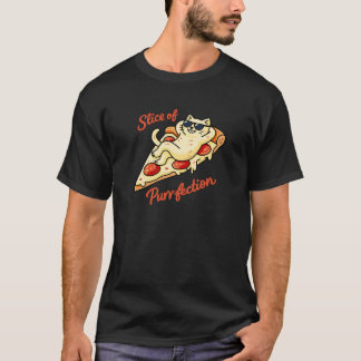 Slice of Purrfection Cat Pizza T-Shirt