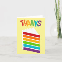 Slice of Rainbow Cake Thanks