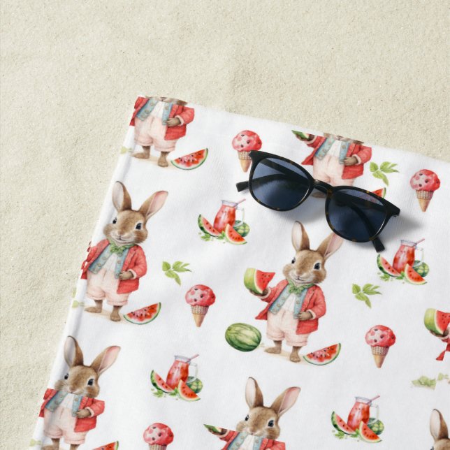 slice of ripe, juicy, red watermelon beach towel (In Situ)