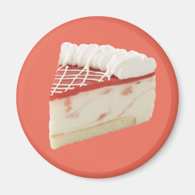 Slice of Strawberry Cheesecake Magnet (Front)