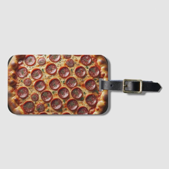 Slice of Style Pizza – Pizza Travel Vibes Luggage Tag (Front Horizontal)