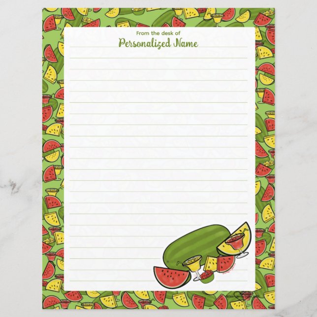 Slice of Sunshine Framed R & Y Lined Paper Sheet (Front)