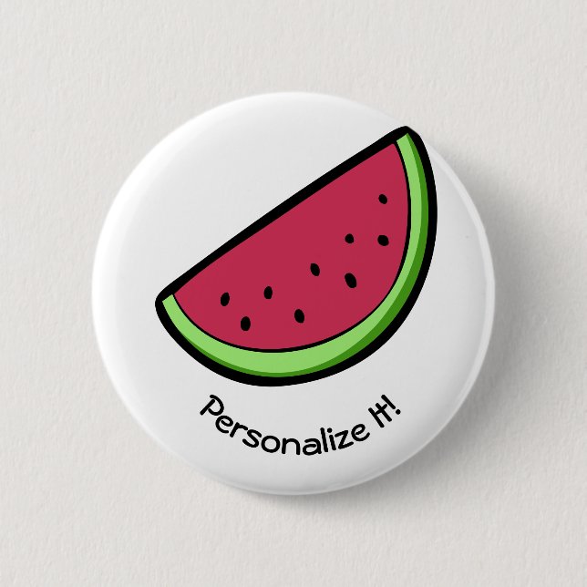 Slice of watermelon 6 cm round badge (Front)