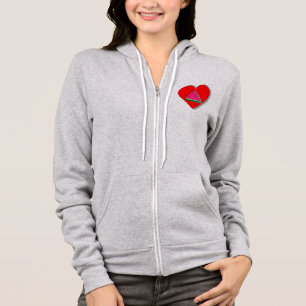 Slice Of Watermelon And Red Heart Drawing Hoodie
