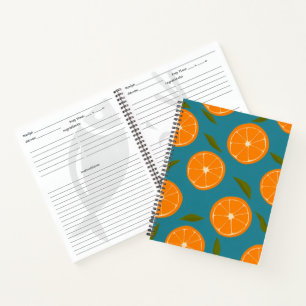 Slice Oranges Pattern Background Notebook