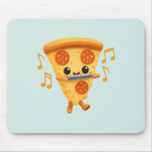 Slice Playing a Harmonica Cute Mouse Mat