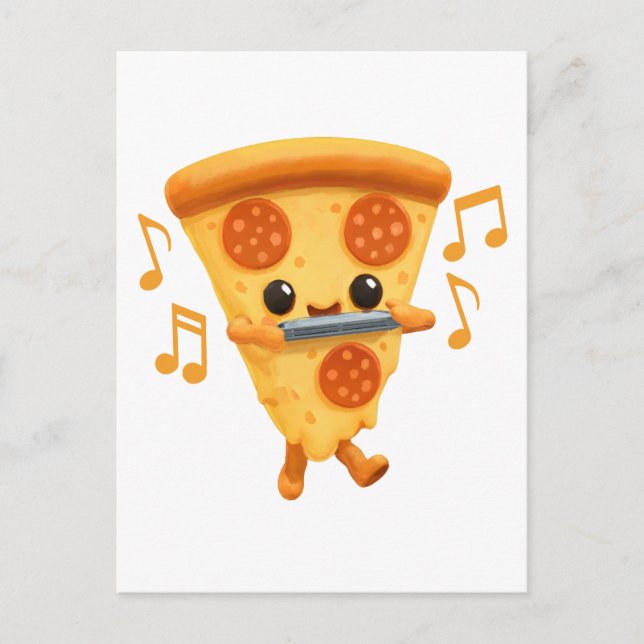 Slice Playing a Harmonica Postcard (Front)