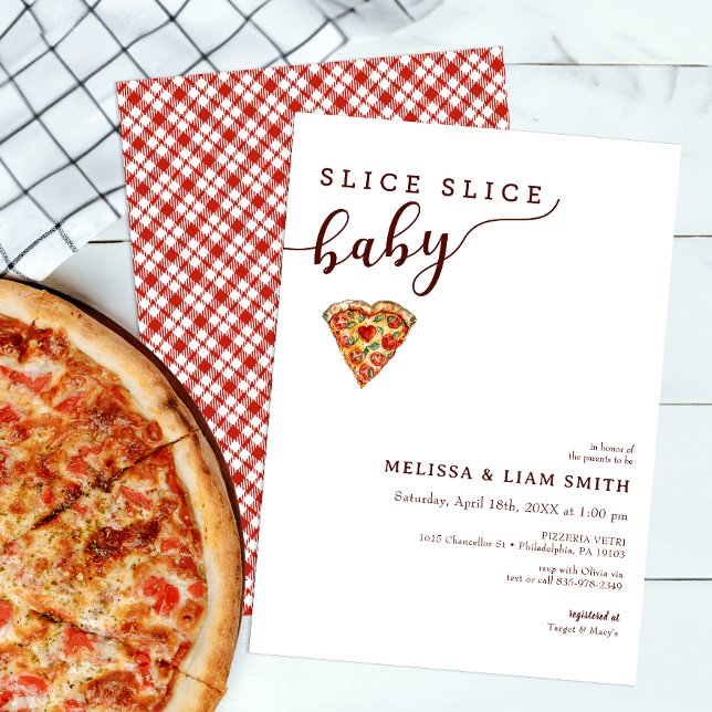 Slice Slice Baby Couples Pizza Baby Shower Invitat Invitation (Slice Slice Baby Pizza Baby Shower Invitation)