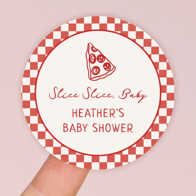 Slice Slice Baby Italian Pizza Baby Shower Favour Classic Round Sticker (Creator Uploaded)