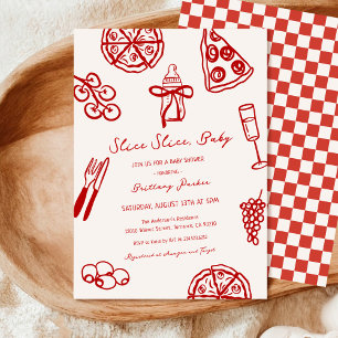 Slice Slice Baby Italian Pizza Baby Shower Invitation