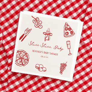 Slice Slice Baby Italian Pizza Baby Shower Napkin