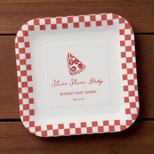 Slice Slice Baby Italian Pizza Baby Shower Paper Plate