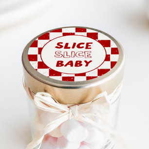 Slice Slice Baby Italian Red Chequered Classic Round Sticker