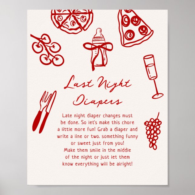 Slice Slice Baby Late Night Diapers Game Printable Poster (Front)