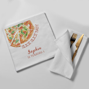 Slice Slice Baby Modern Pizza Birthday Party Napki Napkin