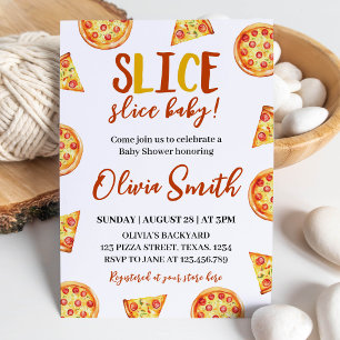 Slice Slice Baby Modern Pizza Shower Invitation