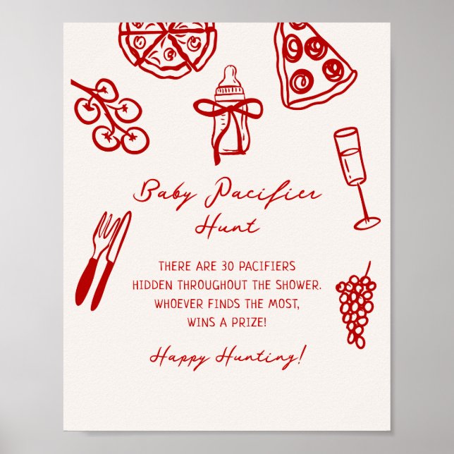 Slice Slice Baby Pacifier Hunt Game Printable Poster (Front)