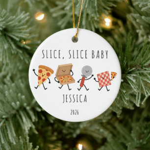 Slice Slice Baby Personalised Pizza Ornament