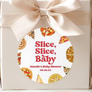 Slice, Slice, Baby! Pizza Baby Shower Classic Round Sticker
