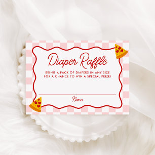 Slice Slice Baby Pizza Baby Shower Diaper Raffle Enclosure Card