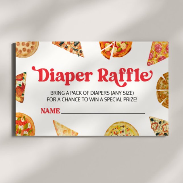 Slice Slice Baby! Pizza Baby Shower Diaper Raffle Enclosure Card (Creator Uploaded)