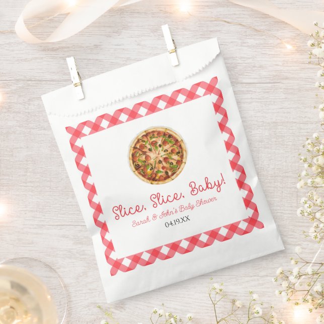 Slice, Slice, Baby! Pizza Baby Shower Favour Bags (Clipped)