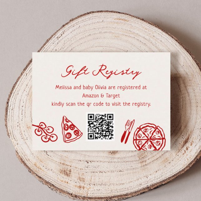 Slice Slice Baby Pizza Baby Shower Gift Registry Enclosure Card (Creator Uploaded)