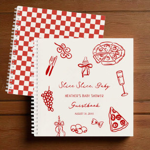 Slice Slice Baby Pizza Baby Shower Guestbook Notebook