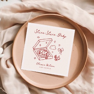 Slice Slice Baby Pizza Baby Shower Napkin