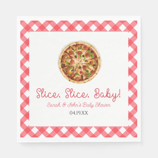 Slice, Slice, Baby! Pizza Baby Shower Napkin (Front)