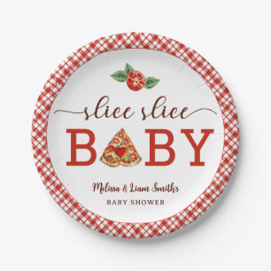 Slice Slice Baby Pizza Baby Shower  Paper Plate