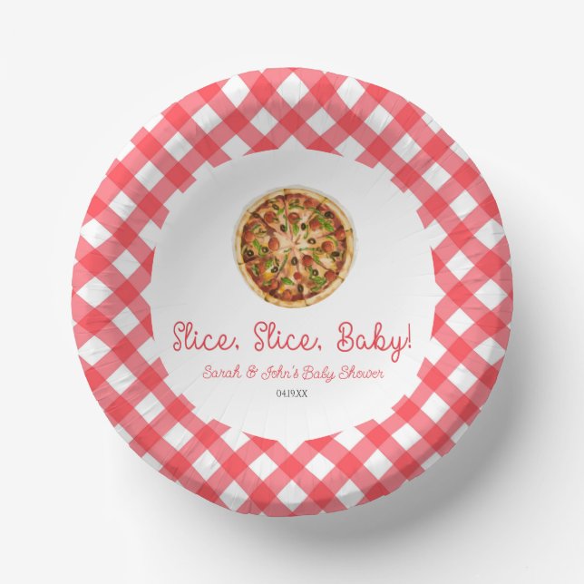 Slice, Slice, Baby! Pizza Baby Shower Paper Plate (Front)
