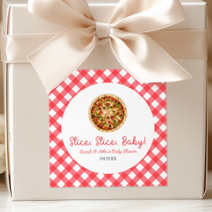 Slice, Slice, Baby! Pizza Baby Shower Square Sticker