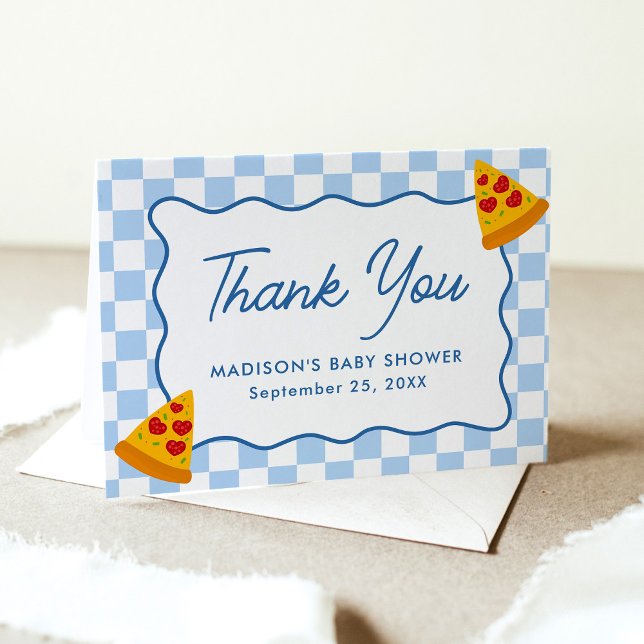 Slice Slice Baby Pizza Baby Shower Thank You Card (Creator Uploaded)