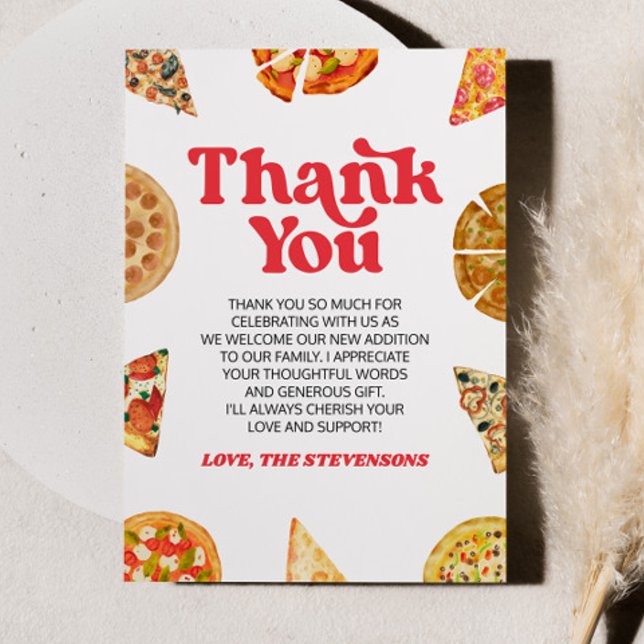 Slice Slice Baby! Pizza Baby Shower Thank You Card (Creator Uploaded)
