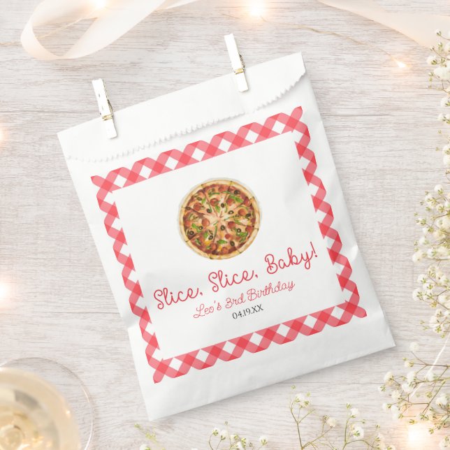 Slice, Slice, Baby! Pizza Birthday Party Favour Bags (Clipped)