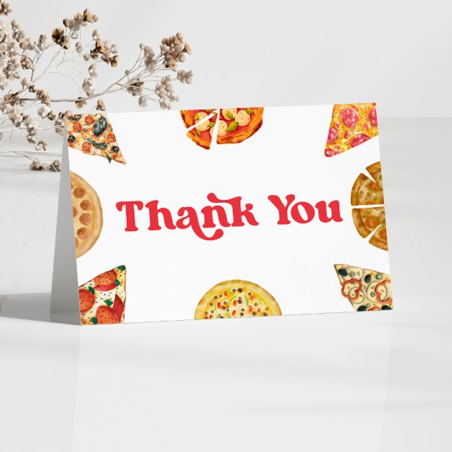 Slice Slice Baby Pizza Birthday Party Thank You Card (Creator Uploaded)