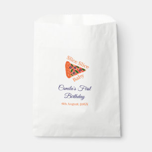 Slice Slice baby pizza brown blue 1st birthday Favour Bags