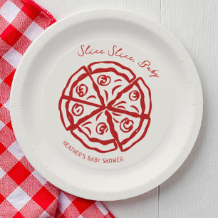 Slice Slice Baby Pizza Ciao Baby Shower Paper Plate