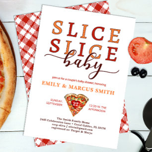 Slice Slice Baby Pizza Co-ed Baby Shower Invitatio Invitation