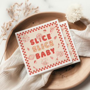 Slice Slice Baby Pizza Hand Drawn Baby Shower Napkin