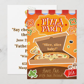 Slice, Slice Baby! Pizza Party Invitation 