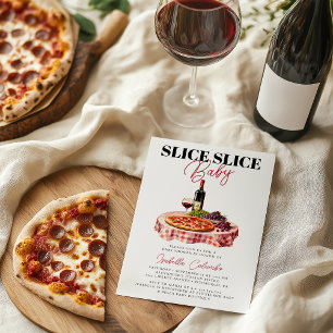Slice Slice Baby Pizza Photo Baby Shower  Invitation