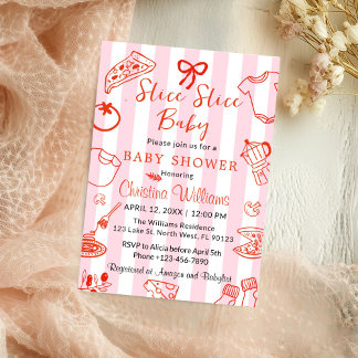 Slice Slice Baby Pizza Shower Invitation