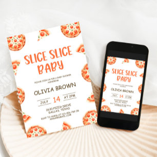 Slice Slice Baby Shower Invitation Pizza Shower