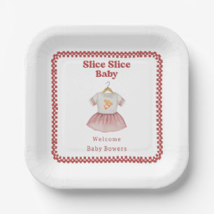 Slice Slice Baby Shower Pizza Dress Paper Plate
