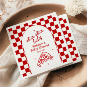 Slice Slice Baby Theme Pizza Baby Shower Napkins