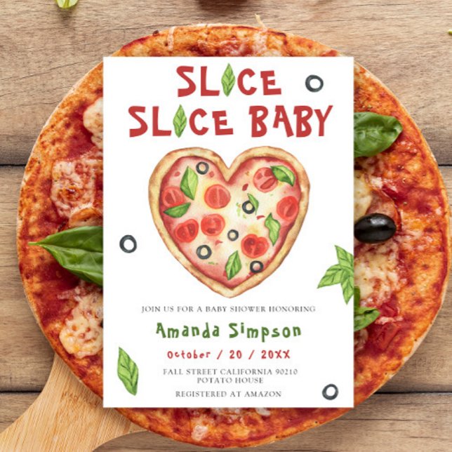 Slice, Slice Baby - Watercolor baby shower Invitation (Creator Uploaded)