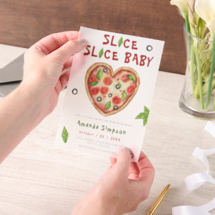 Slice, Slice Baby - Watercolor baby shower Vellum Invitations